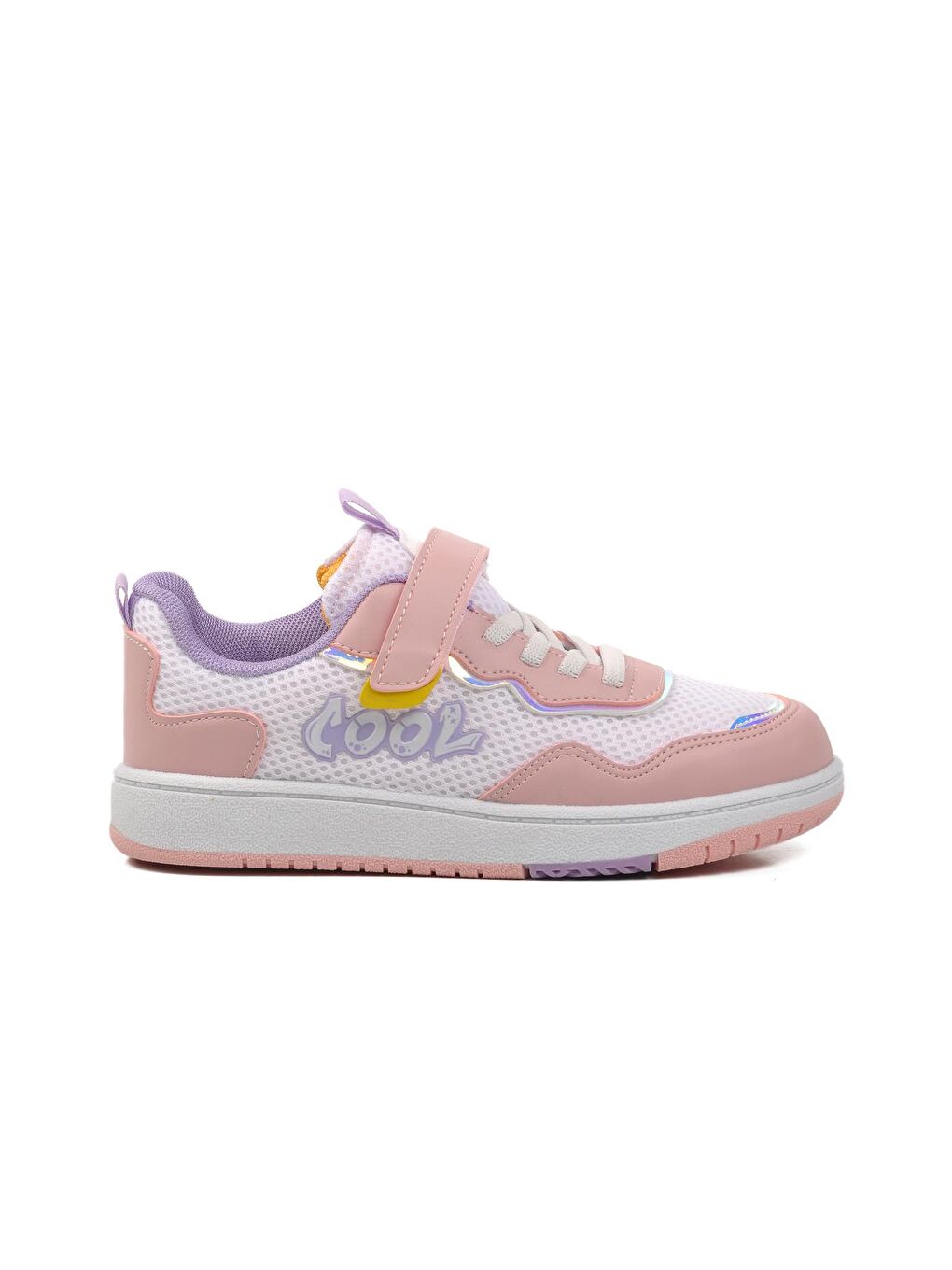 Ayakmod Pudra Pembe Pudra Cırtlı Fileli Unisex Çocuk Sneaker Connel-F