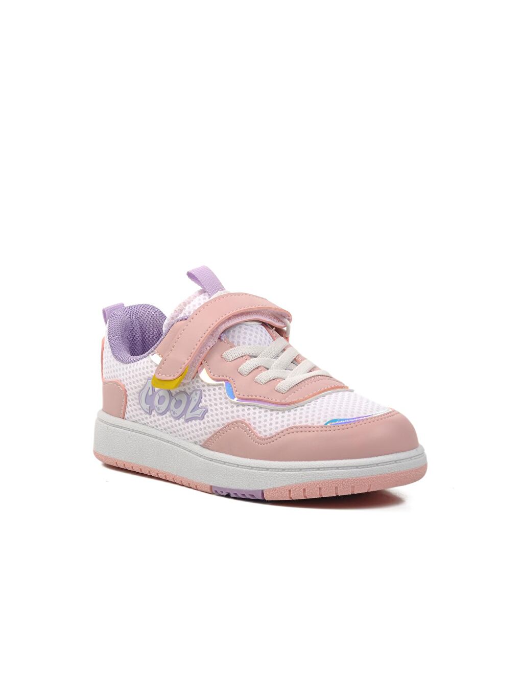 Ayakmod Pudra Pembe Pudra Cırtlı Fileli Unisex Çocuk Sneaker Connel-F - 2