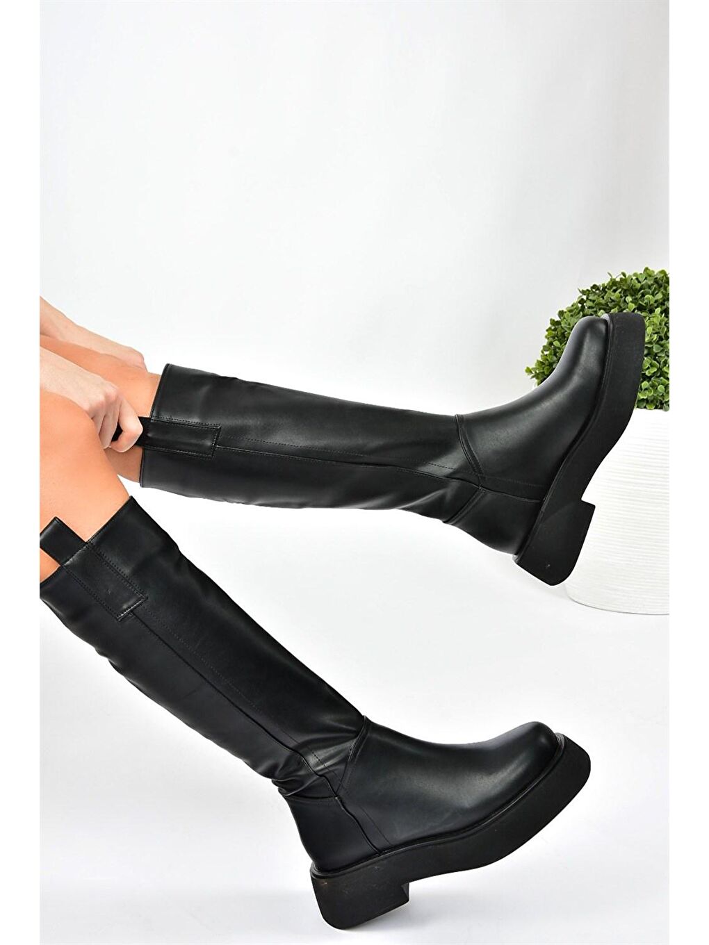 L6101304 Siyah Kadın Çizme-2