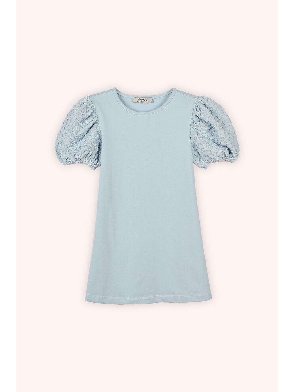 Kız Çocuk Balon Kollu Elbise Mavi