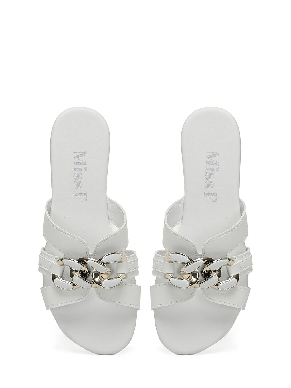 DS24028 4FX Beyaz Kadın Terlik-3