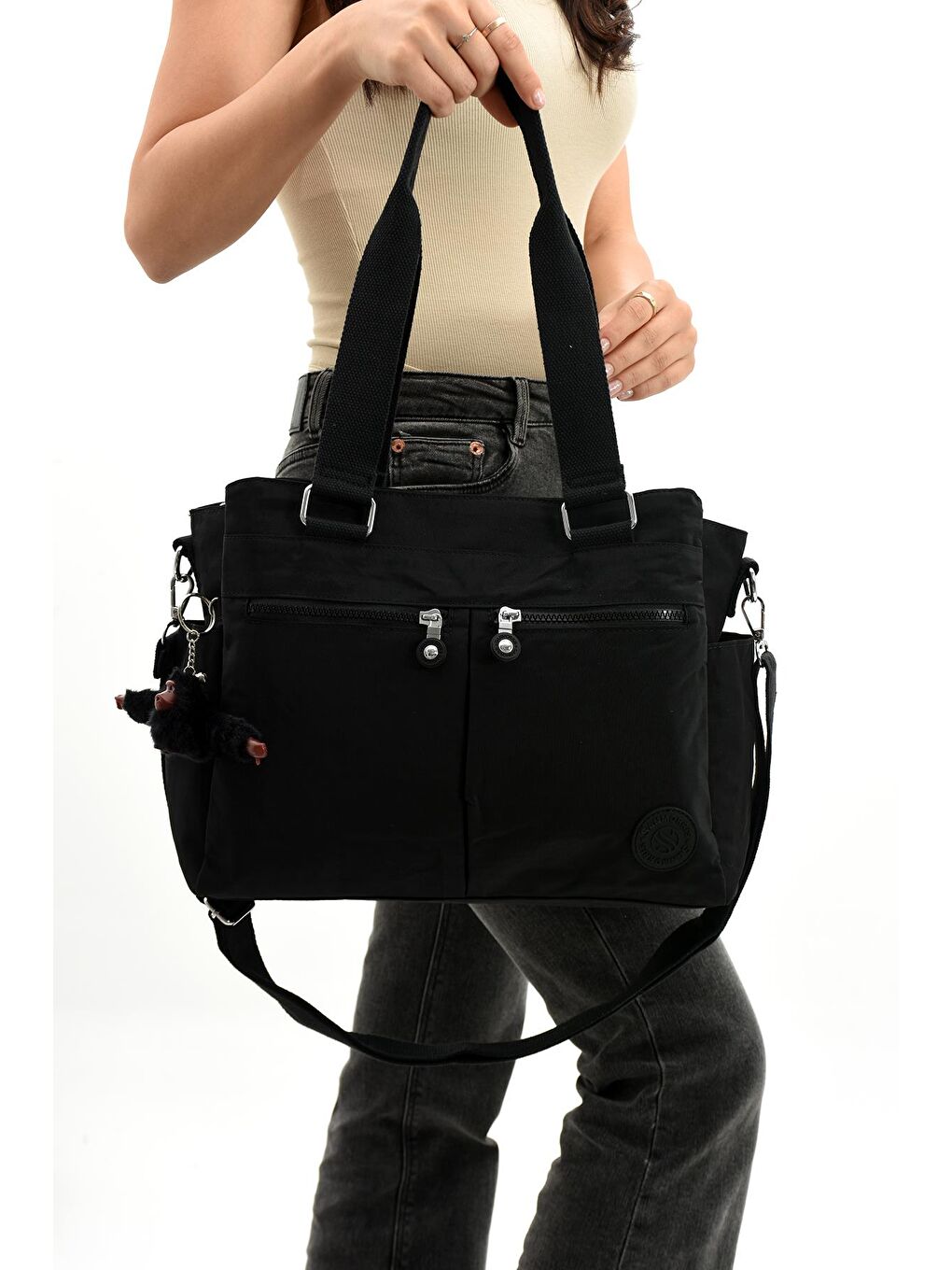 Siyah Montello Çok Bölmeli Fonksiyonel Omuz ve Postacı Çantası BP-4858O-3