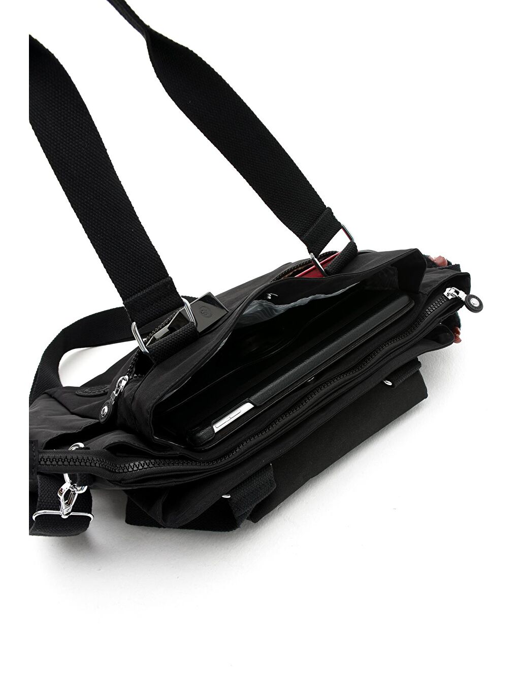 Siyah Montello Çok Bölmeli Fonksiyonel Omuz ve Postacı Çantası BP-4858O-6