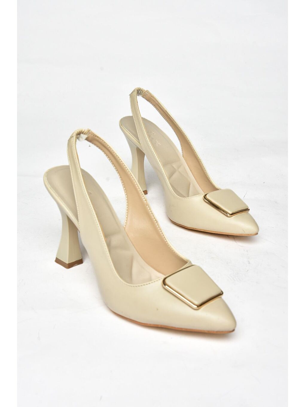 P2501482 Bej Kadın Topuklu Ayakkabı-2