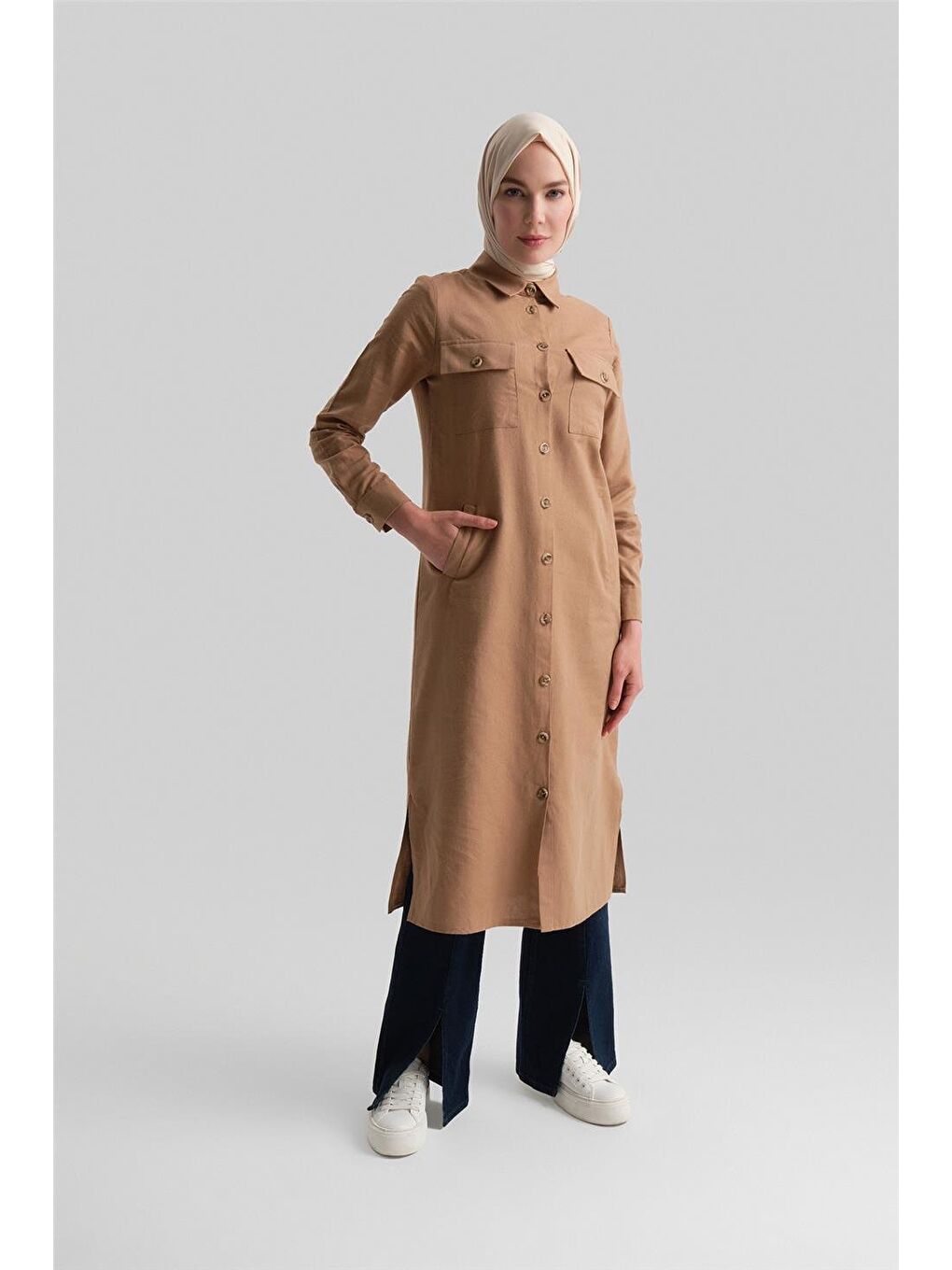 ARMİNE Taba Tunik Elbise 24YD6404 Camel