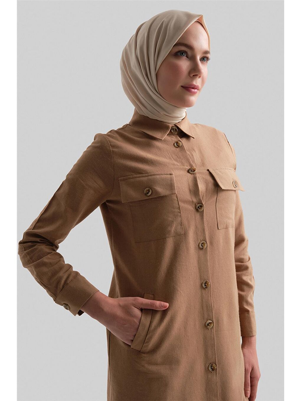 ARMİNE Taba Tunik Elbise 24YD6404 Camel - 4