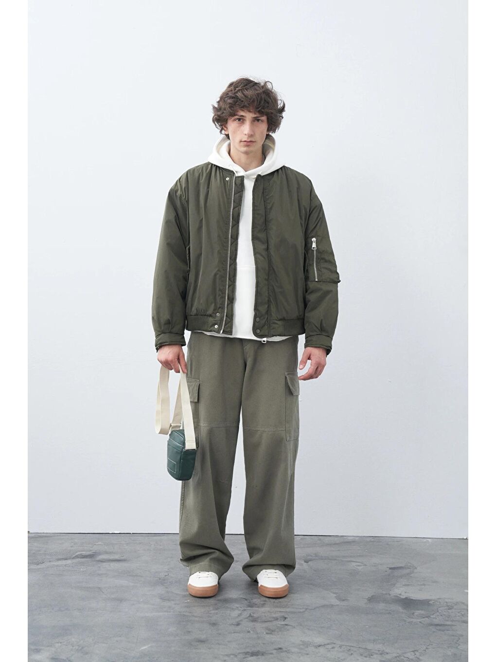 Haki Oversize Bomber Ceket