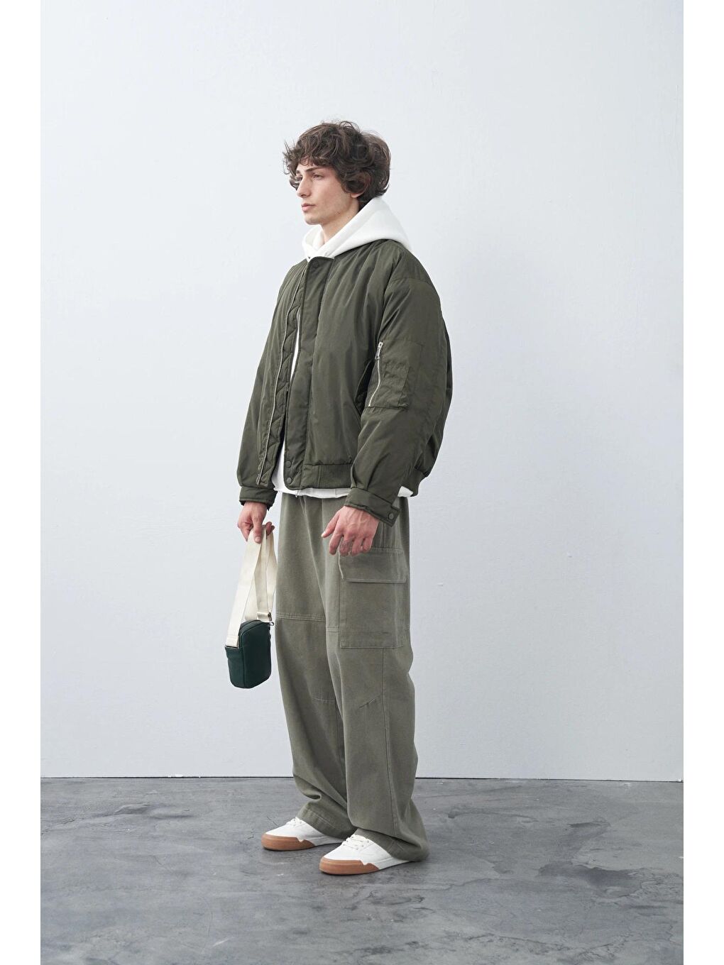 Haki Oversize Bomber Ceket-1