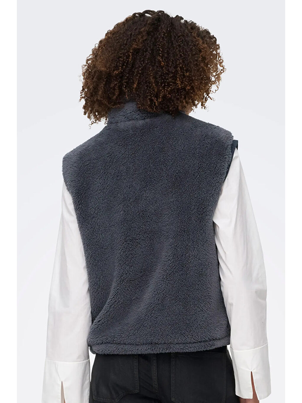 Antrasit Onlbari Regular Fit Dik Yaka Cepli Pelüş Yelek 15358902-4