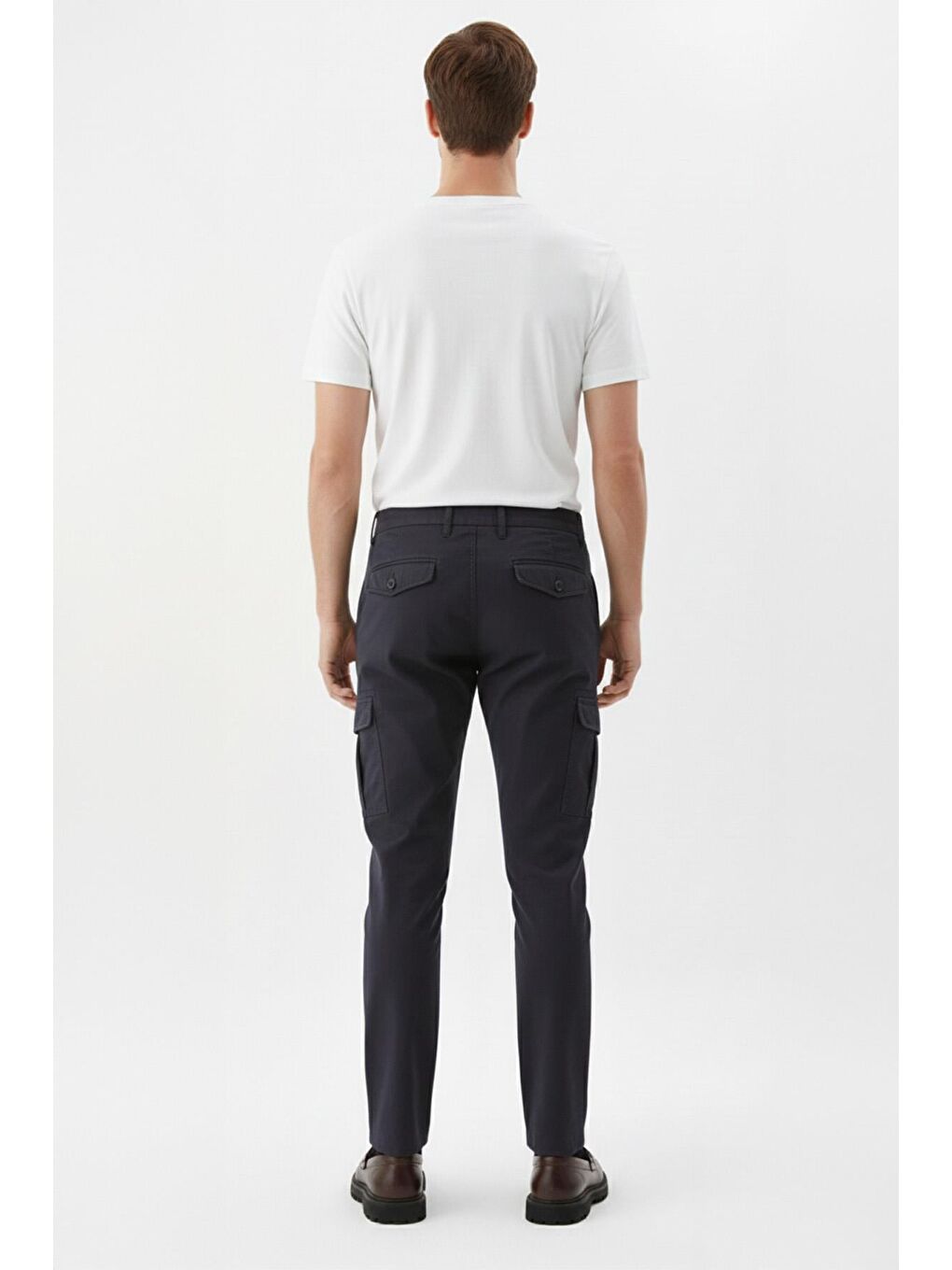 Giotelli Lacivert Comfort Fit Yünlü Esnek Kargo Cepli Normal Bel Standart Boy Erkek Pantolon-2