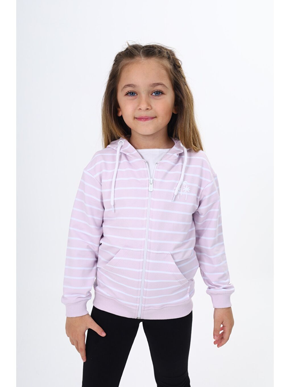 Lila Kız Çocuk Baskılı Hırka-6