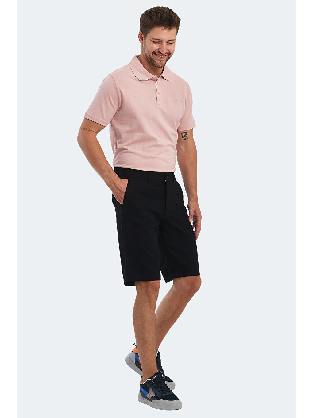 EASILY 2 li Set Erkek Siyah -Taş Gri Şort-6