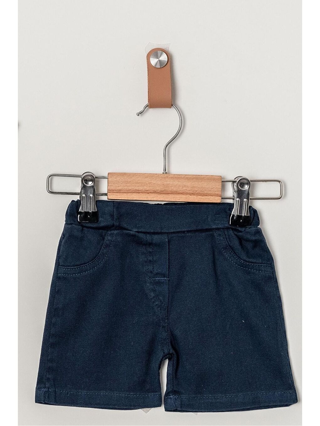 Lacivert Tarz Yaprak Desenli Gömlek Belden Ayarlanabilir Slopetli Kısa Kollu Şortlu 2'li Takım Çocuk ve-6