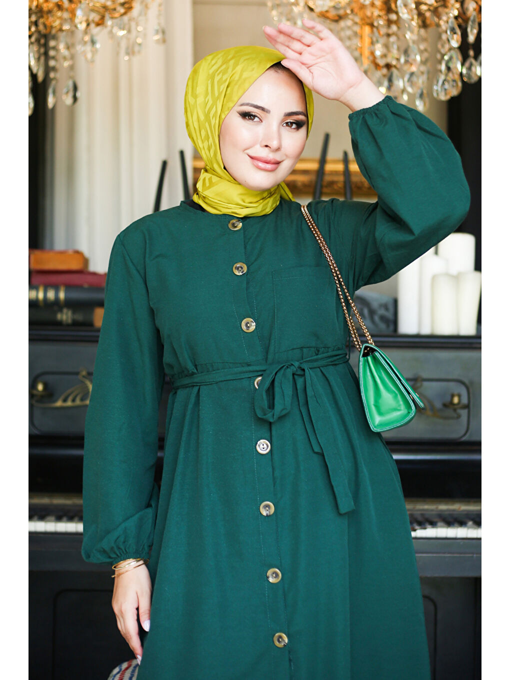 Yeşil Elbise Zümrüt - 27289-1