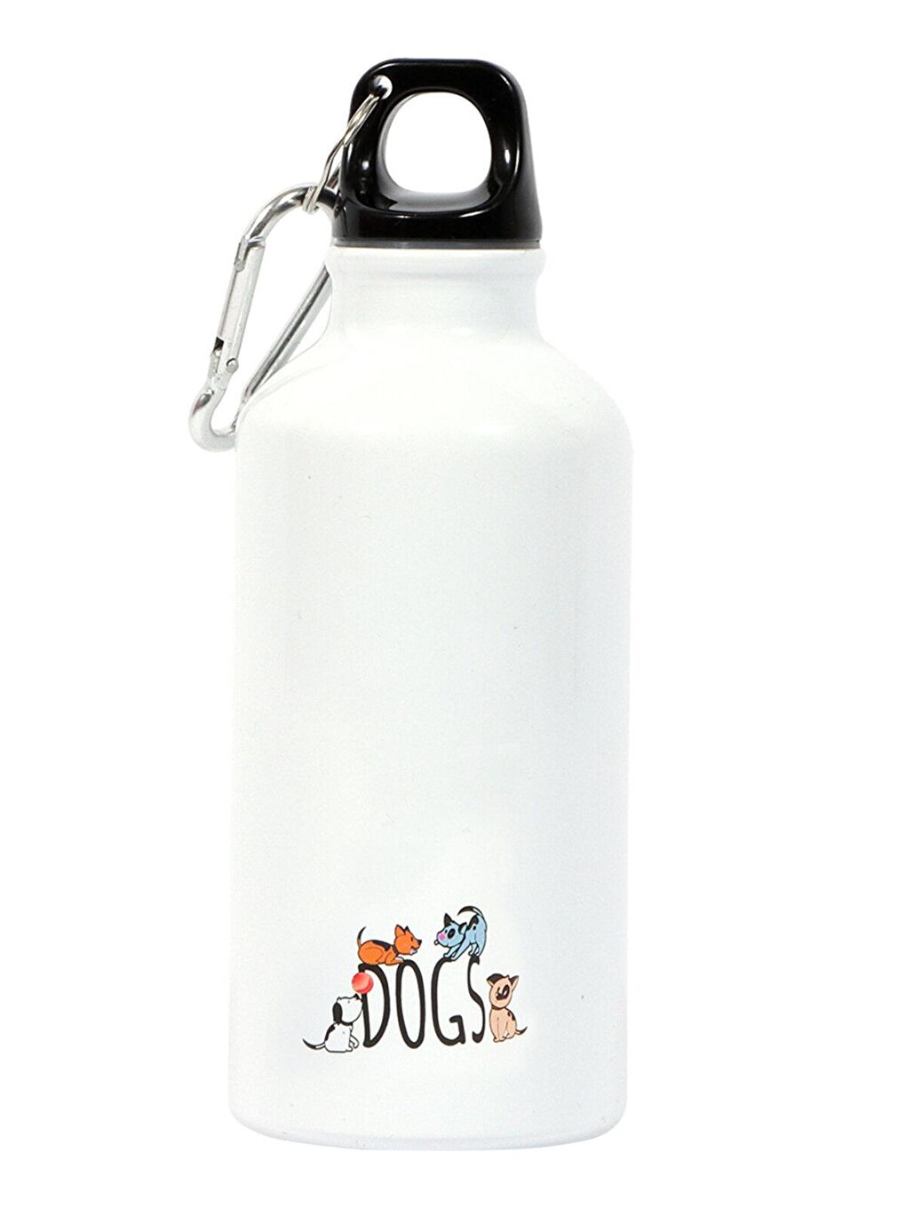 Biggdesign Beyaz Dogs Karabinerli Alüminyum Matara 400 ml - 1