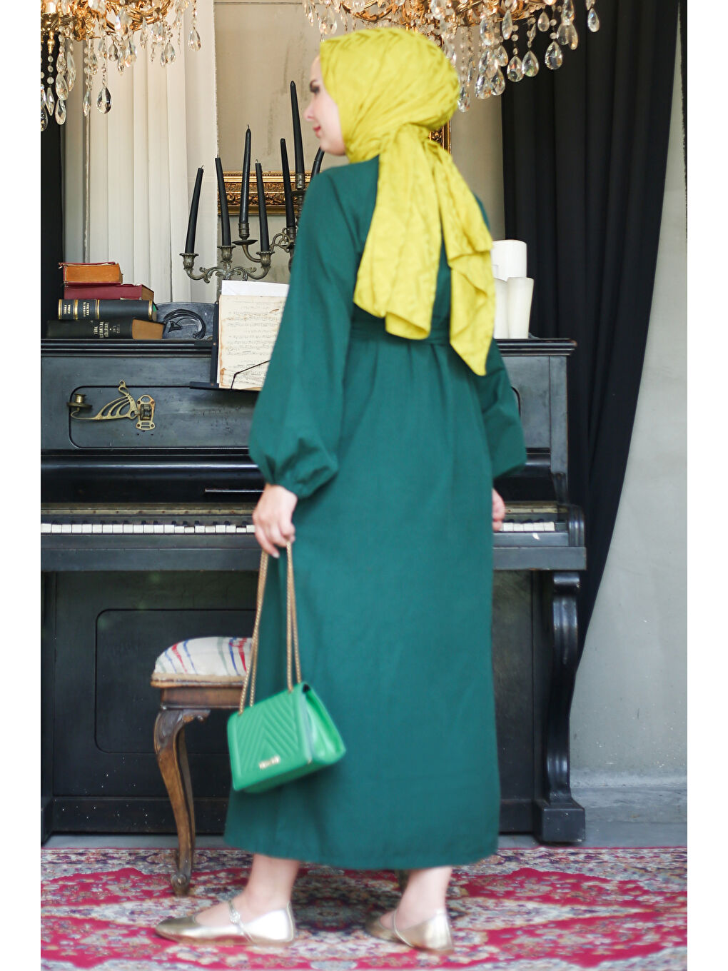 Yeşil Elbise Zümrüt - 27289-4