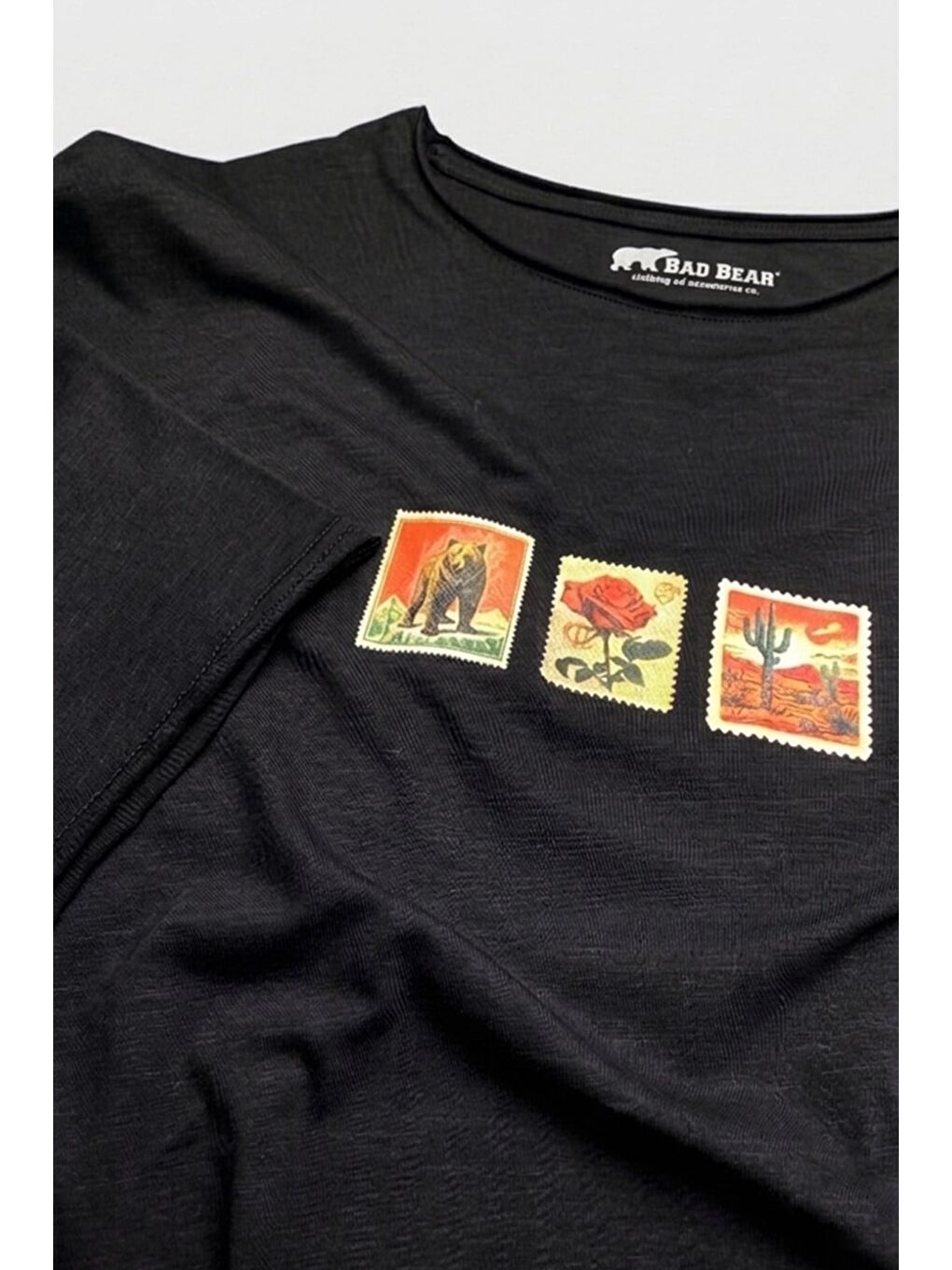 Rose Siyah Erkek Baskılı Tişört-3