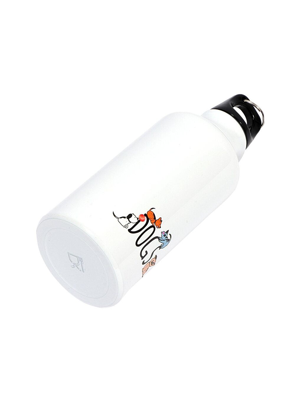 Biggdesign Beyaz Dogs Karabinerli Alüminyum Matara 400 ml - 4