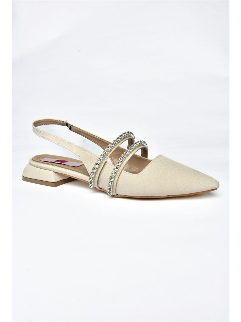 Bej P820508004 Ten Kumaş Taşlı Kadın Babet-5