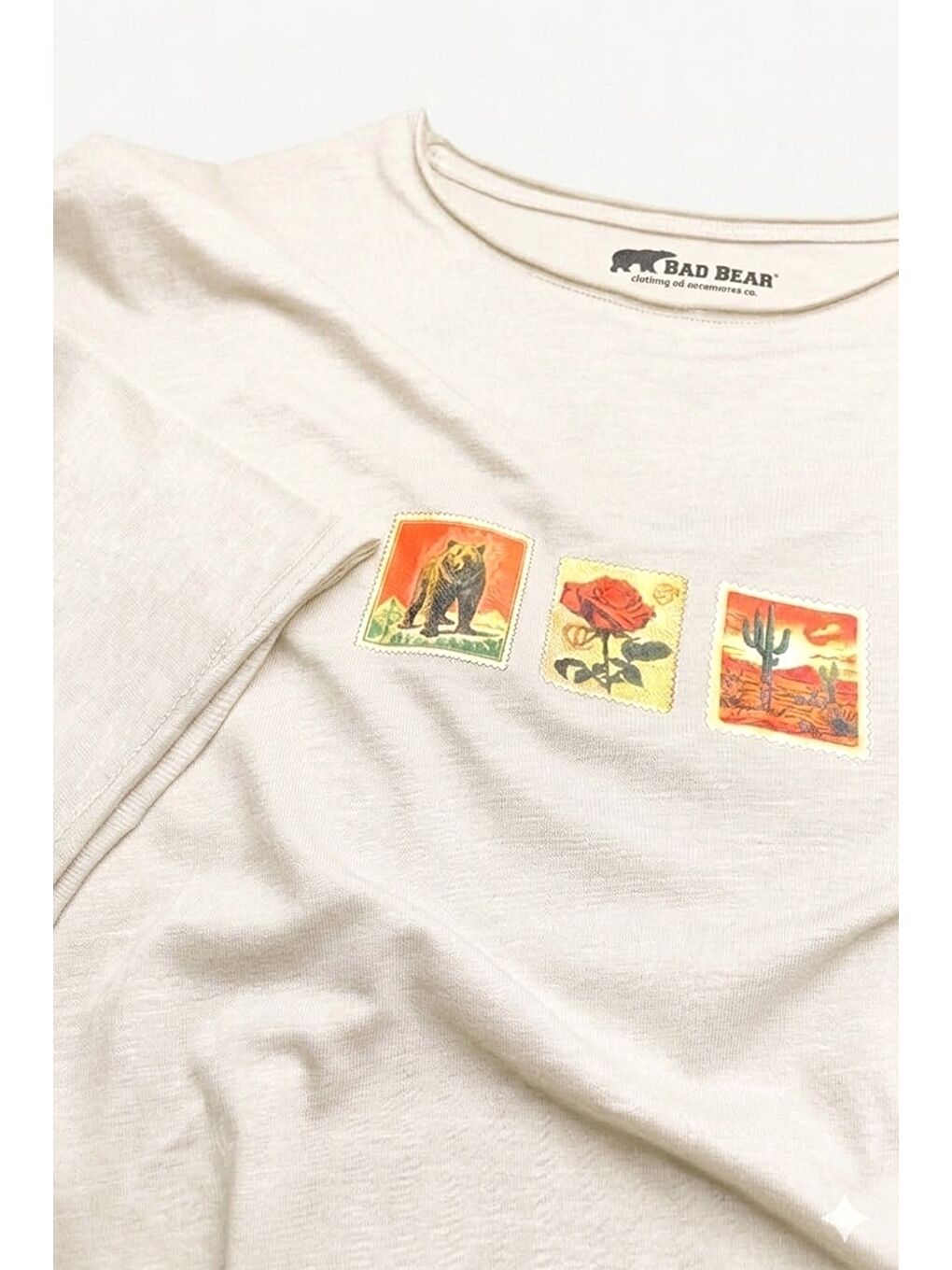 Rose Beyaz Erkek Baskılı Tişört-3