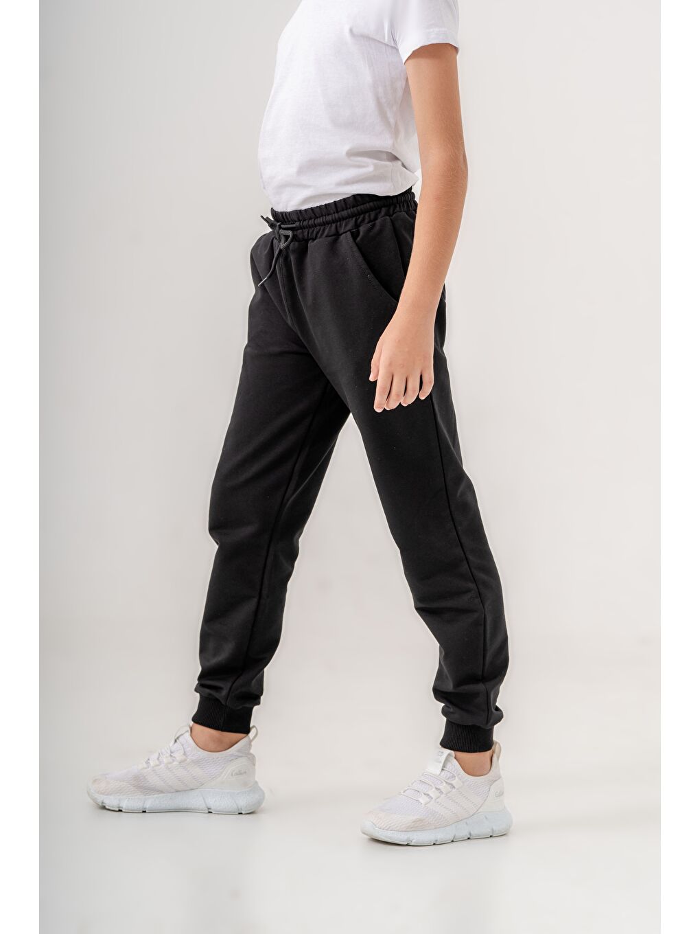 Siyah Basic Erkek Çocuk 3'Lü Eşofman Altı-3