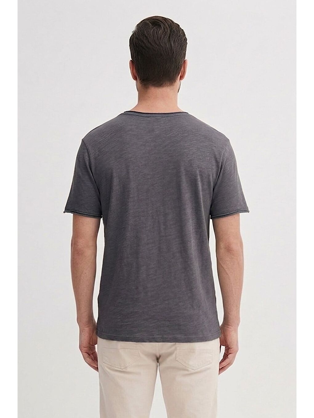 Gri Rose Asfalt Erkek Baskılı Tişört-2