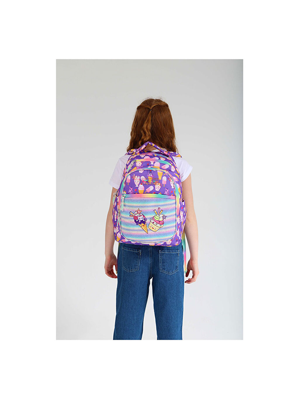 Renksiz Kids Sırt Çantası Simli-Nakişli ice Cream L5141-4