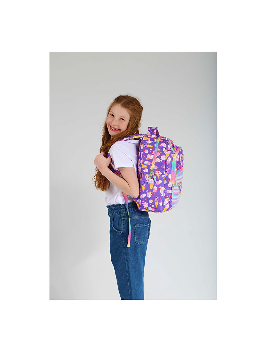 Renksiz Kids Sırt Çantası Simli-Nakişli ice Cream L5141-5