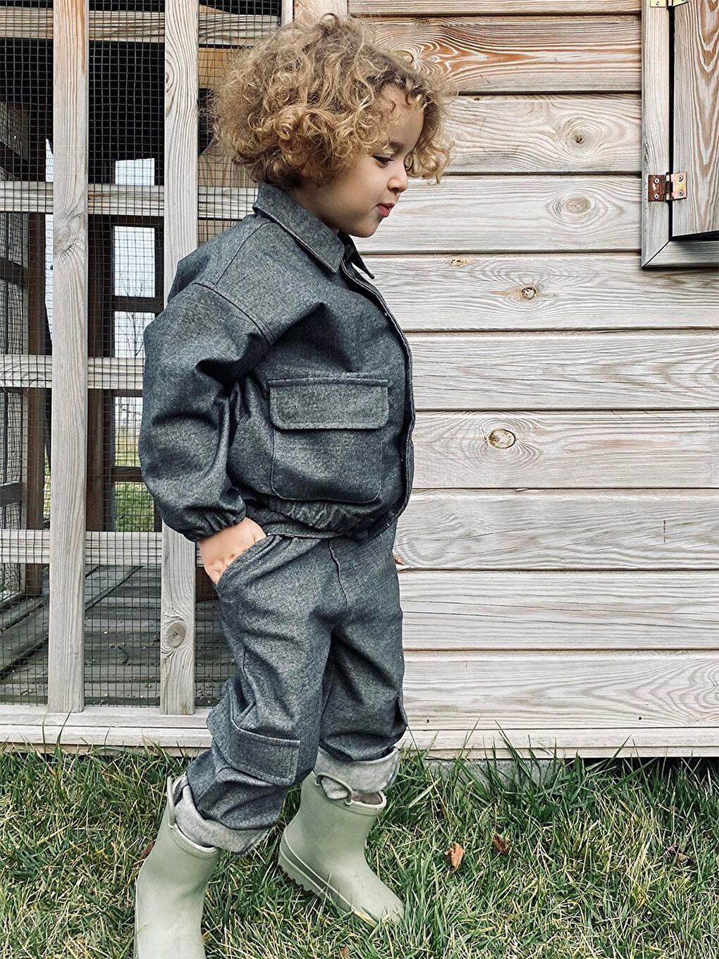 Gri Erkek Çocuk Kargo Pantolon