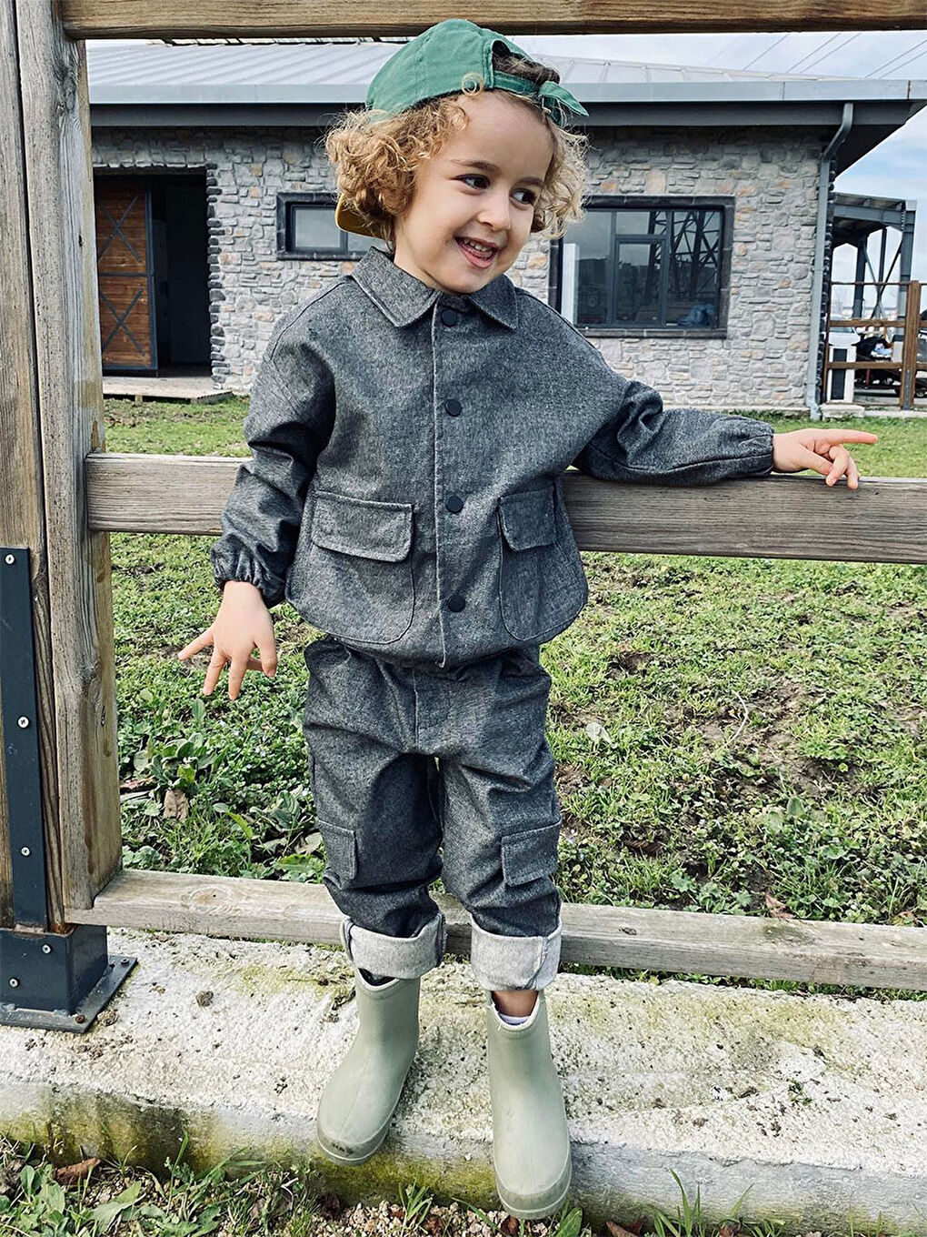 Gri Erkek Çocuk Kargo Pantolon-2