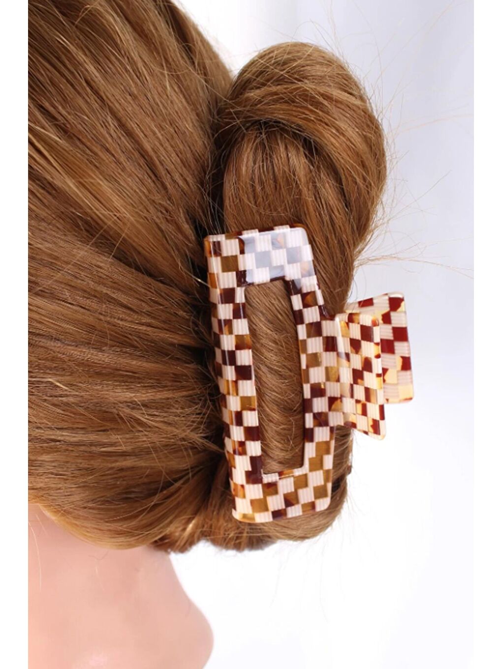 Ekru Dikdörtgen Orta Boy Lüks Akrilik Mandal Toka-3