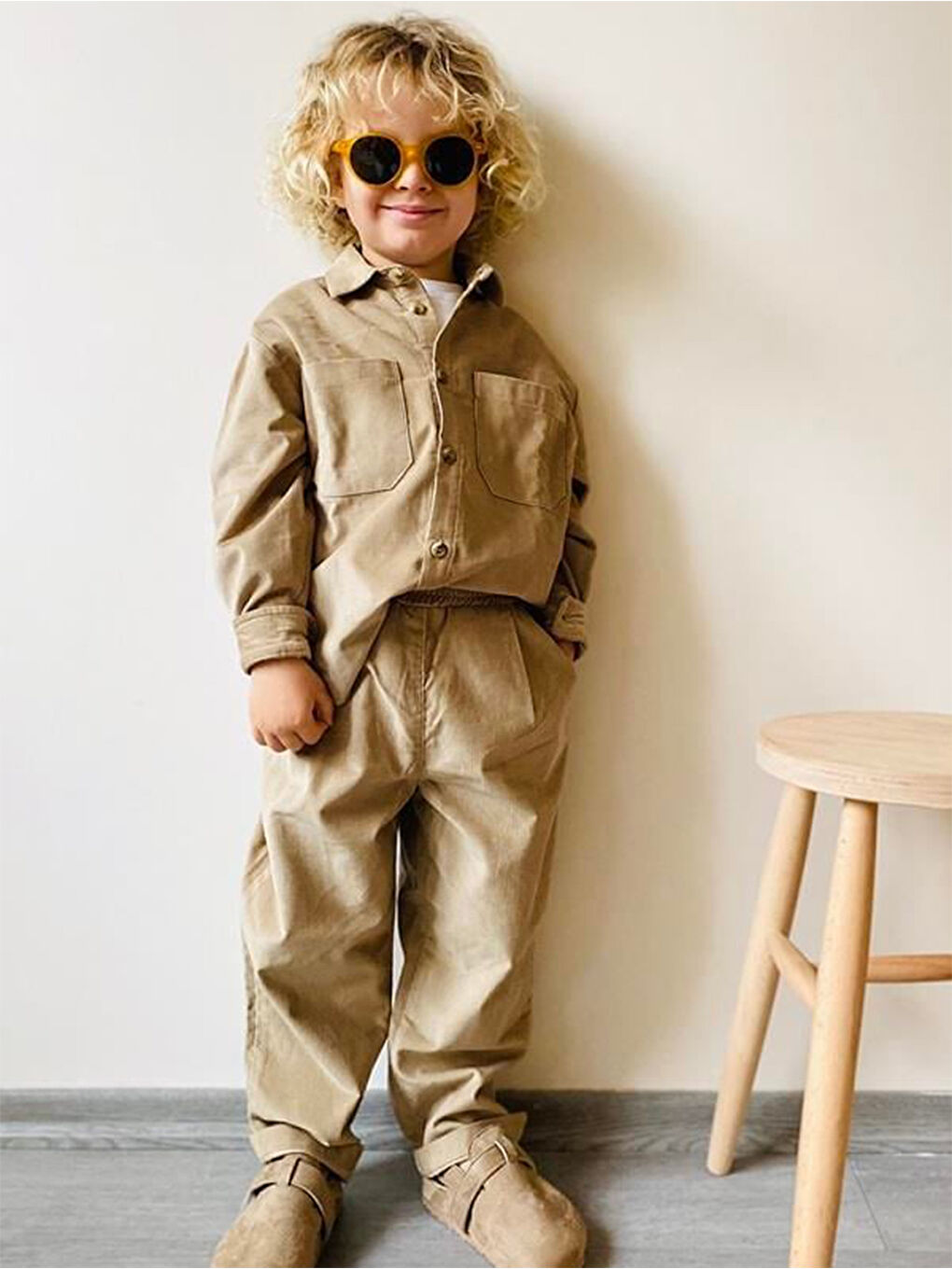 Kahverengi Fitilli Kadife Erkek Çocuk Pantolon-1