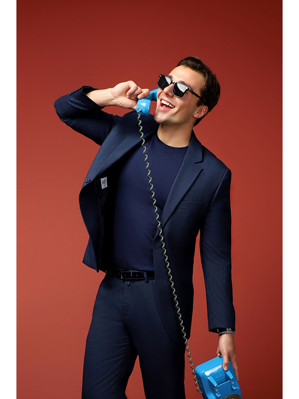 Lacivert Bisiklet Yaka Slim Fit Dar Kesim Süprem Pamuklu Tişört-2