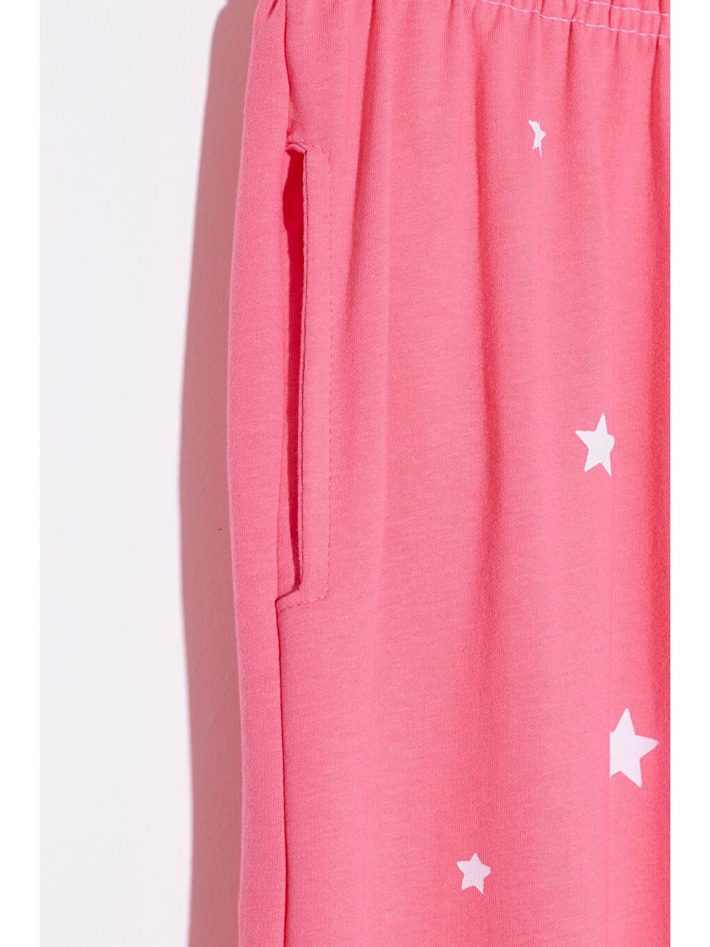 Siyah Kız Çocuk Pembe Yıldız Desenli 9-16 Yaş Eşofman Altı 2068-1-2