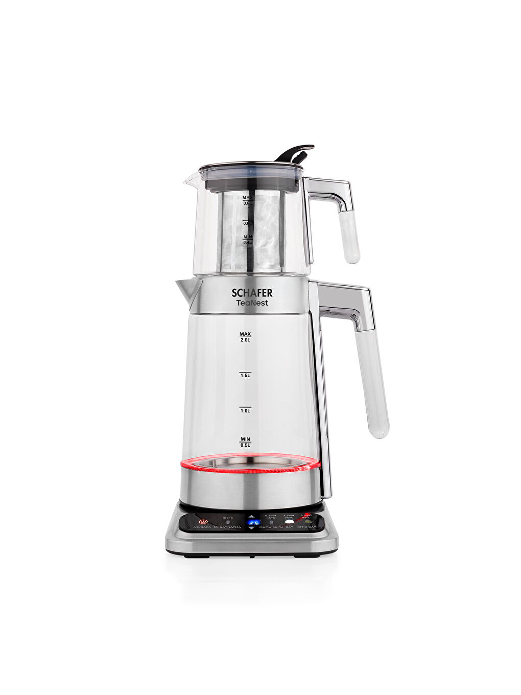 TeaNest Dijital Cam Çay Makinesi-Inox-2