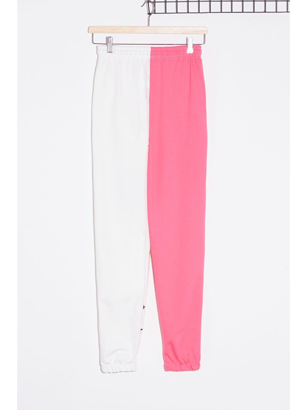 Siyah Kız Çocuk Pembe Yıldız Desenli 9-16 Yaş Eşofman Altı 2068-1-3