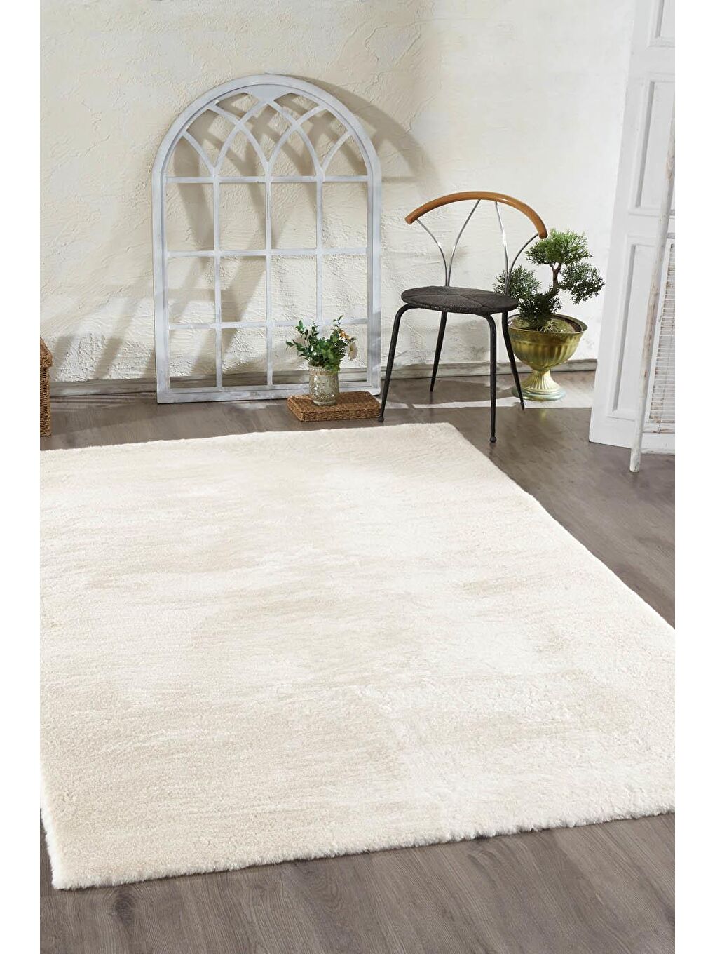 Beyaz Kürk Halı 160X220 Bej-1
