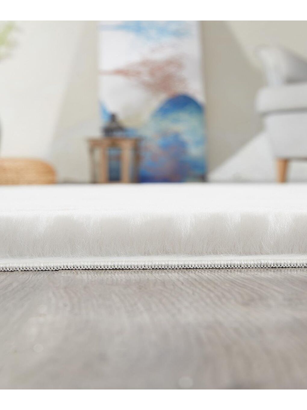 Beyaz Kürk Halı 160X220 Bej-2