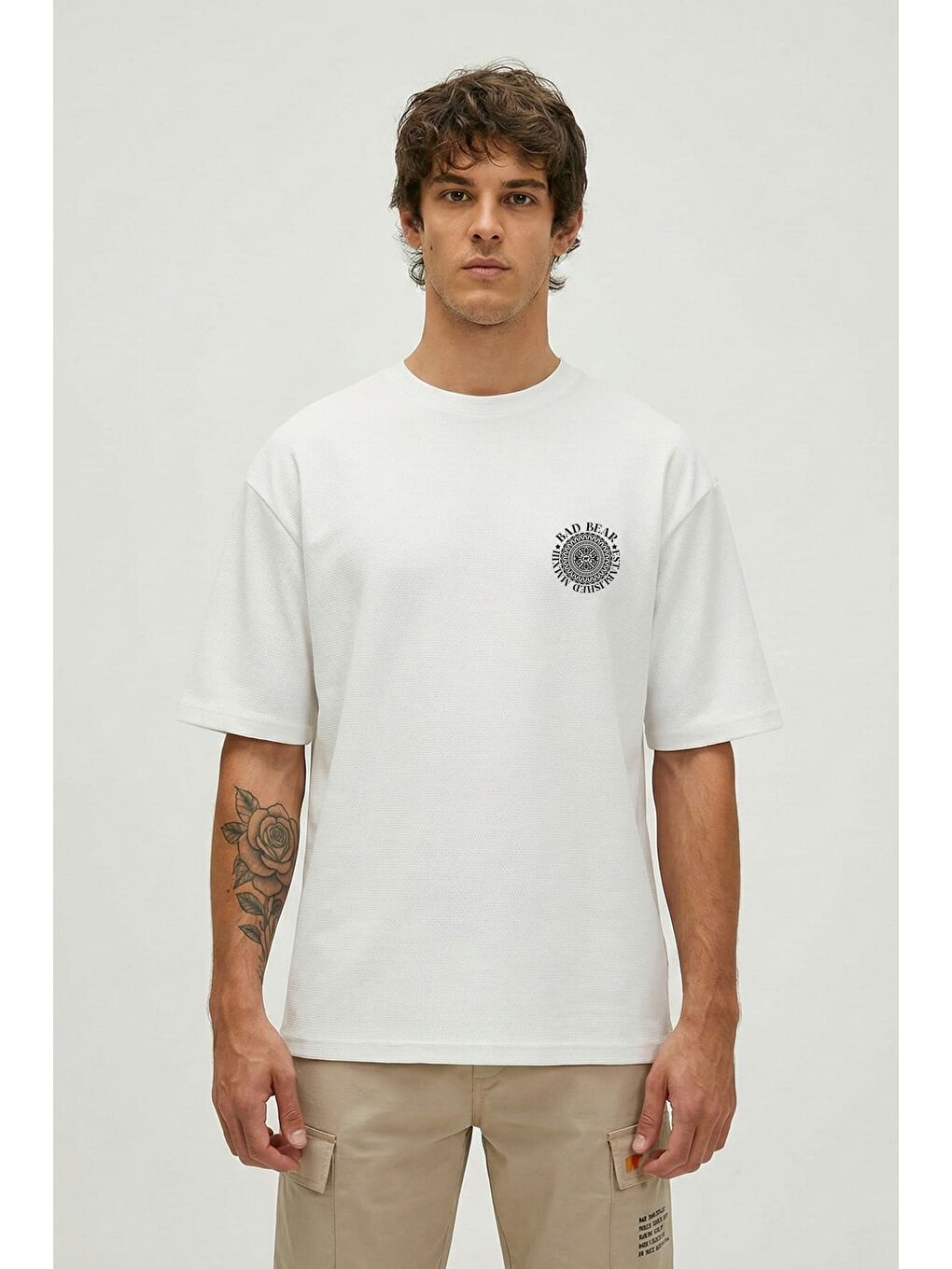 Mons Beyaz Erkek Baskılı Tişört