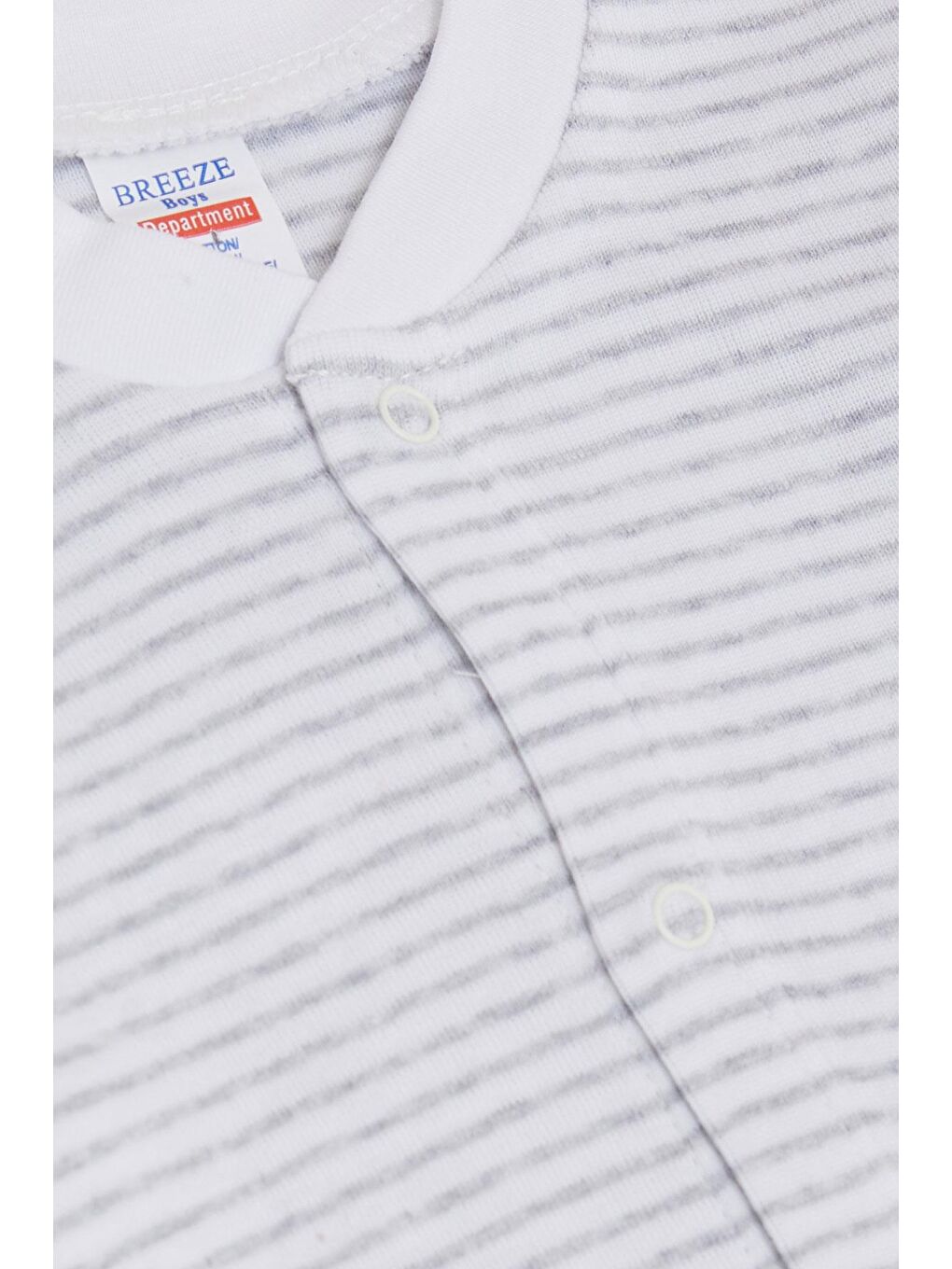 Erkek Bebek Patikli Tulum Çizgili Beyaz (6 Ay)-2