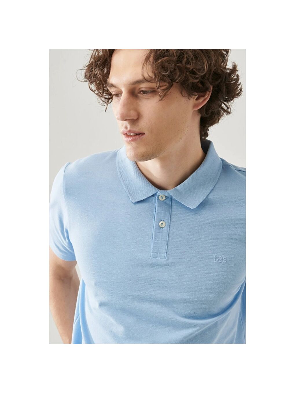 Erkek Mavi Polo Yaka Polo Tişört-1