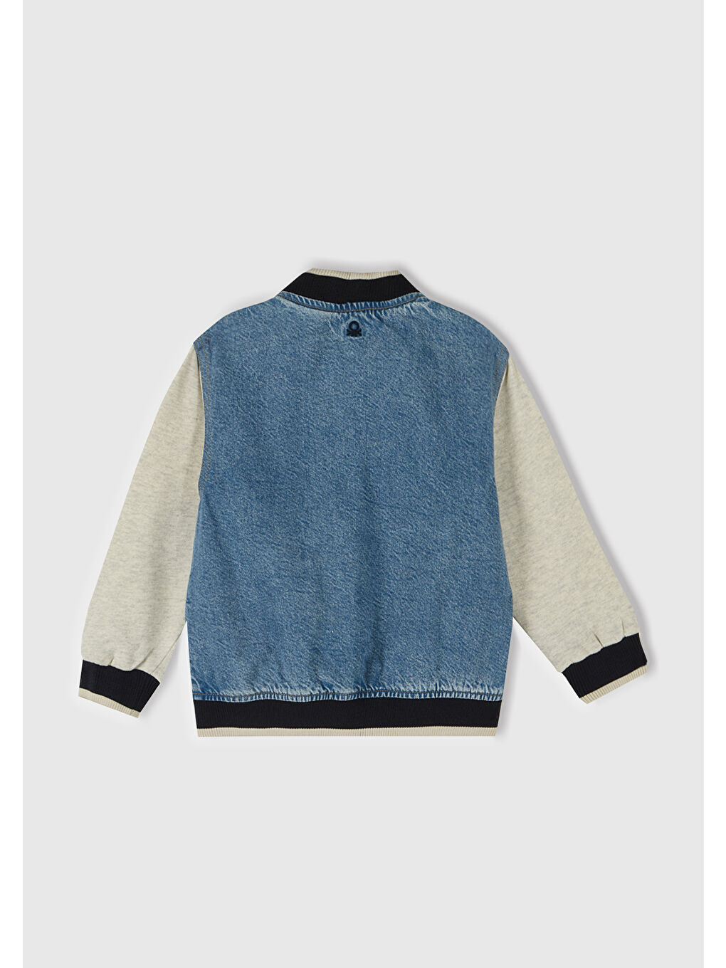 Mavi Erkek Çocuk Denim Önü Baskılı Denim Bomber Ceket-2