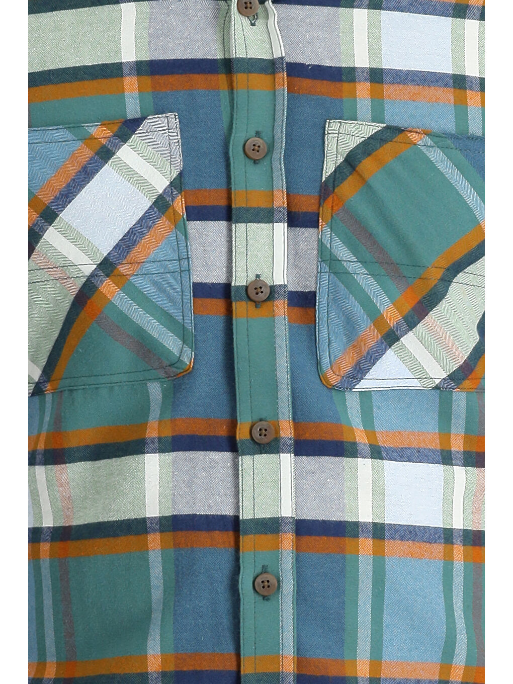 Yeşil Uzun Kol Slim Fit Dar Kesim Ekose Oduncu Pamuklu Gömlek-2