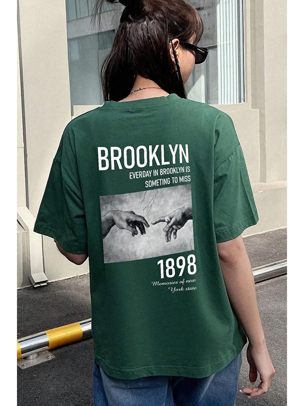 uyguntarz Yeşil Unisex 1898 Brooklyn Baskılı T-shirt