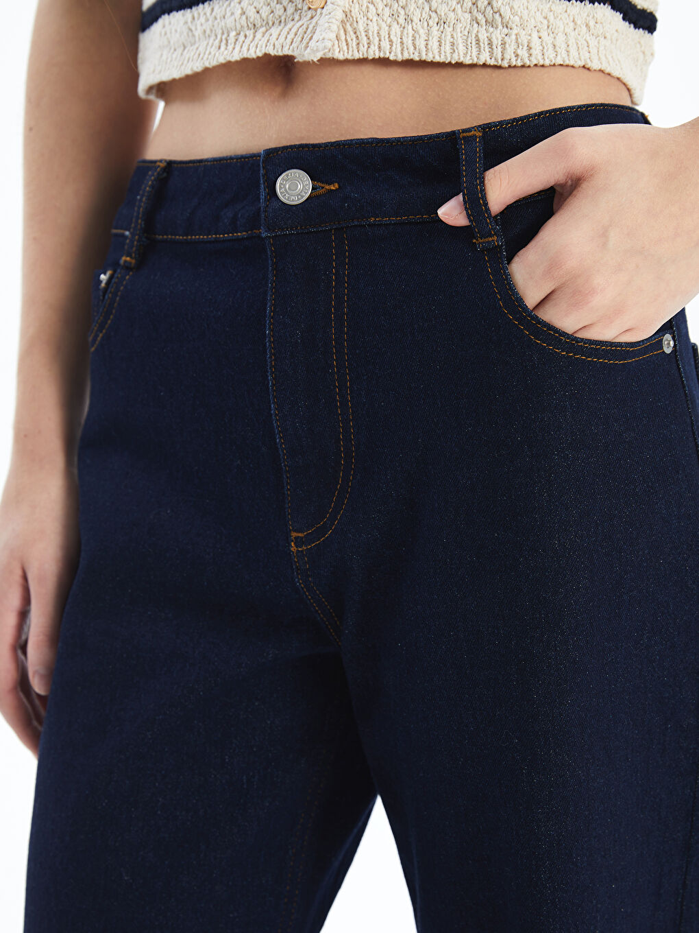 Dexia Alaska   Yüksel Bel Wide Leg Denim Pantolon   Mavi Renk - 2