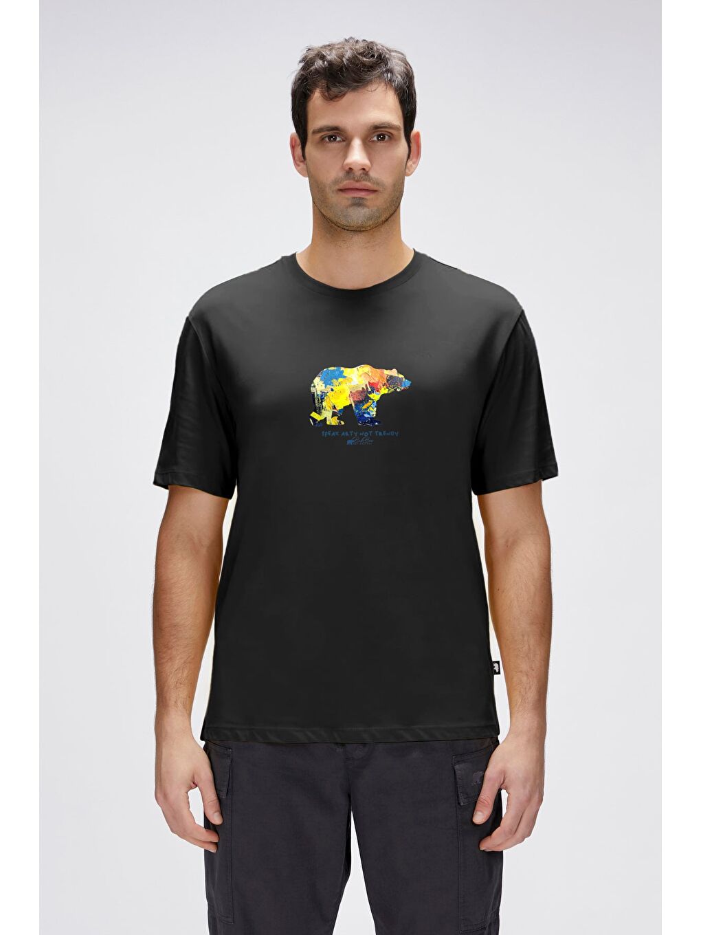 Speak Arty Siyah Erkek Baskılı Tişört