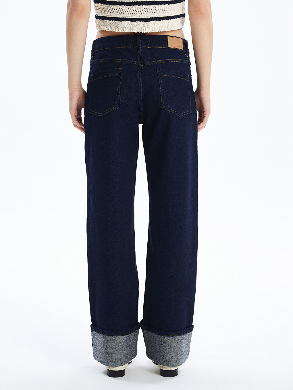 Dexia Alaska   Yüksel Bel Wide Leg Denim Pantolon   Mavi Renk - 3