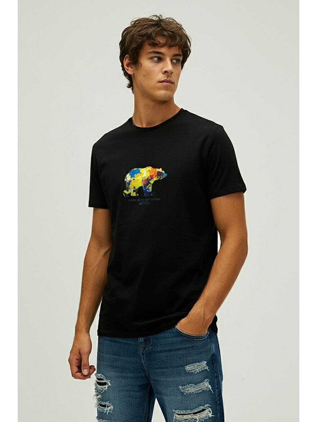 Speak Arty Siyah Erkek Baskılı Tişört-1