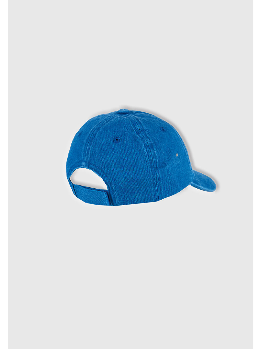 Erkek Çocuk Saks Mavi Yırtıklı Eskitilmiş Efektli Nakış İşlemeli Kep Şapka-1