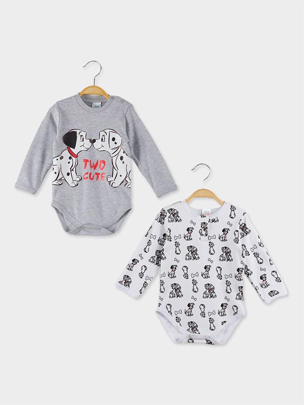 Beyaz 101 Dalmaçyalı Lisanslı Erkek Bebek 2'li Uzun Kol Body 20001